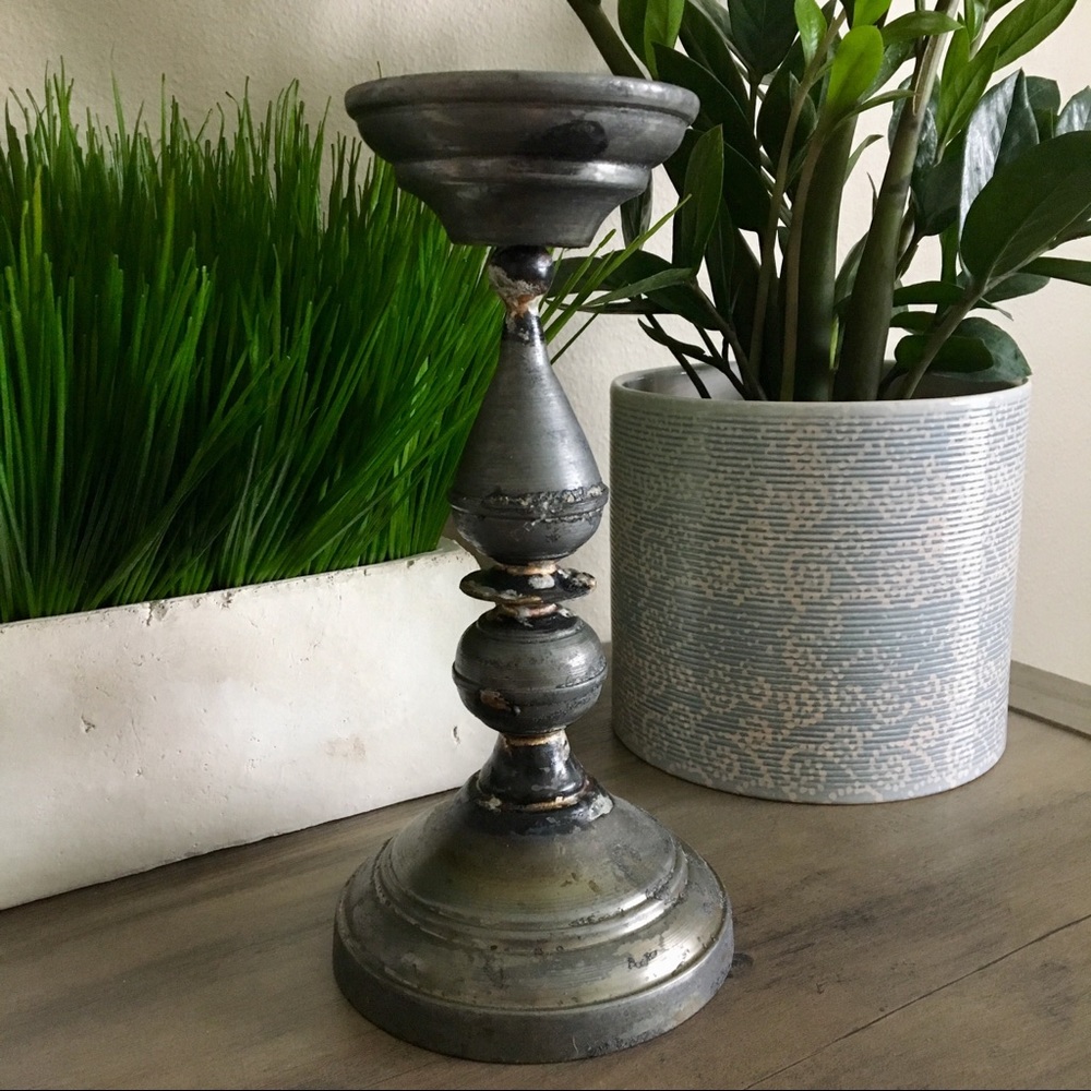 🆕 Galvanized Iron Candlestick Holder